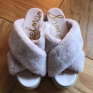 Fluffy Color Dirty Pink Sam Edelman Slippers 7.5